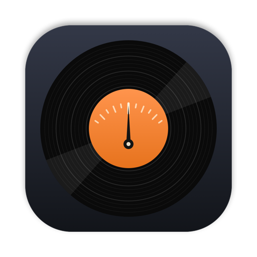 ThUNER icon: a vinyl record whose label is a tuner dial